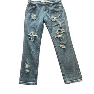 Melville Women’s Distressed Jeans Med Wash Blue Size 28